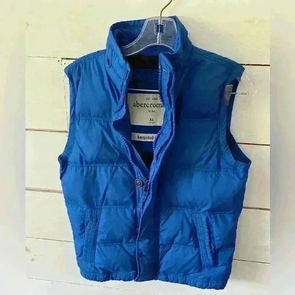 Abercrombie Kids Kempshall jacket vest size XL royal blue, EUC, winter, cold - Picture 1 of 7